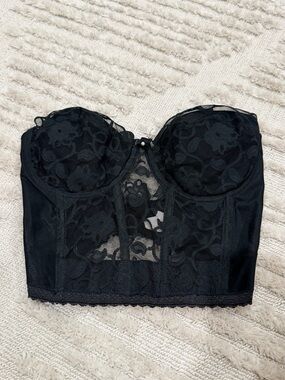 Valmont Black Lace Longline Bustier